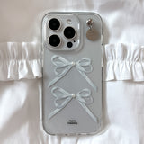 White pearl ribbon jelly hard case (clear)