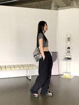カタル一体型レースVネッククロップ半袖カーディガン/ Catal all-in-one lace V-neck cropped short-sleeved cardigan