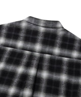  ROUNDED COLLAR CHECK SHIRT_BLACK