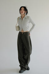 モモ2ウェイニットジップアップ / Momo 2 way knit zip-up (4color)