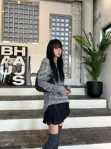 ボカシウェーブルーズニット/Bokashi weave loose knit