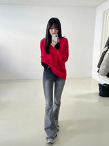 Sensual washing boot-cut pants 