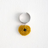 チャビーハートペンダントサージカルオープンリング/Chubby heart pendant surgical open ring (yellow)