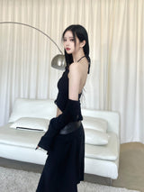 ヘムレザーラインアンバランススカート/762. Hem leather line unbal sk (2color)