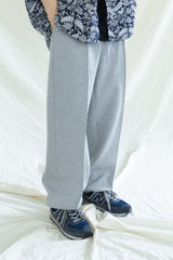 フロントシームツーウェイワイドスウェットパンツ / FRONT SEAM 2WAY WIDE SWEAT PANTS GREY (6554437582966)