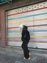 Aceite set up denim hood jacket
