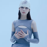 カットアウトウォーマートップ/0 5 cut out warmer top - GREY