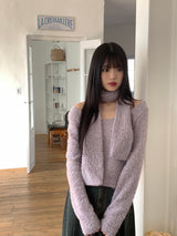 [Wool 20] Baffe Bubble Deep Unneck Knit Scarf Set
