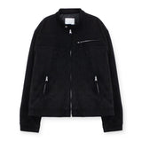 (UNISEX) スエードストラップレーサージャケット