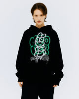 スプレーラビットフーディ/SPRAY RABBIT HOODIE-BLACK