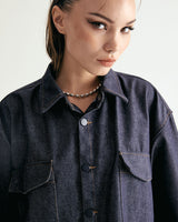UNISEX DENIM POCKET SHIRT JACKET W - INDIGO BLUE (6636055593078)