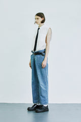 スリーブレス ナイロン シャツ / sleeveless nylon shirt white