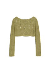 ネッティングクロップドセーター / NETTING CROPPED SWEATER (LIGHT KHAKI)