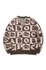 Hope Checker-Board Cardigan_Brown (6678734504054)