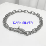 11mm ラウンド チェーン リンク ネックレス / [BLESSEDBULLET]11mm round chain link necklace_dark silver/silver