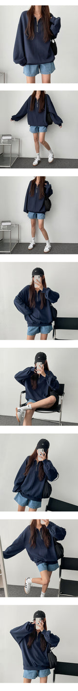 Wook Bay Direct Zip-Up Collar Sweatshirt