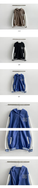 Bokin Fleece-Lined Two Way No. Ring Coloring Hooded Jumper