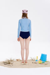 スモールチェリージップアップラッシュガード / SMALL CHERRY ZIP-UP RASHGUARD [SKY]