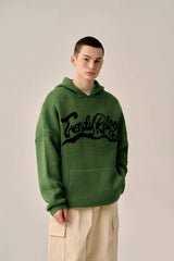 WAVE LOGO KNIT HOOD - KHAKI