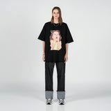 ベイビーフェイスサングラスガール半袖Tシャツ ブラック