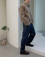 ファストげレイファブリックワイドデニムジーンズ / fast grey fabric wide denim jeans 2color
