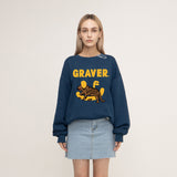 [UNISEX] Smile Drawing Leopard White Clip Sweatshirt (6686022533238)