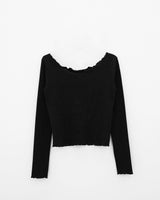 ラフカットリブTシャツ/Rough cut ribbed T-shirt (3color)