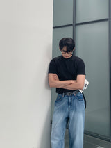 ラボワイドブラッシュデニムパンツ / Labo Wide Brush Denim Pants (Light Blue)