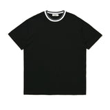 ニットカラーラウンドTシャツ / KNITTING COLLAR ROUND T-SHIRT_BK