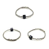 [CCNMADE] 菊 Black Cube Crystal Ring 02.Brown&Gold