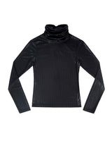 シャーリングネックTシャツ/Shirring Neck T-Shirt _ Black