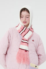 チェリーストライプマフラー／CHERRY STRIPE MUFFLER [PINK]