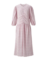 Printed shirring dress - Pink flower (6682206830710)