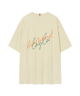シグネイチャーバックレタリングフレンチショートスリーブTシャツT65/Signature Back Lettering French Short Sleeve T65 Beige