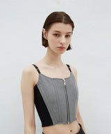 HOUNDSTOOTH CORSET SLEEVELESS (6562390376566)