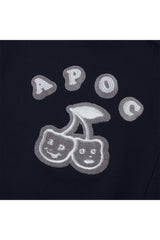 Cherry Bear Half Zipup Crewneck_Navy (6684835414134)