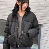 Sizen zipper pocket collar short padded coat