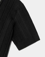 キコスコッチショートスリーブカラーニットウェア / OWN Kiko Scotch Short-Sleeved Collar Knitwear (2 colors)