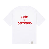 ラブサムワンショートスリーブTシャツ / LOVE SOMEONE Short Sleeve T-shirt_White/Red logo