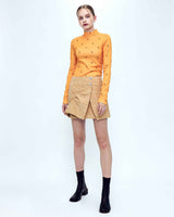 ハートユニバースモックネックTシャツ/Heart Universe Mock Neck T-Shirt _ Orange