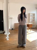 [Wool 10]ポニョマルチミックスラウンド長袖ニット