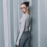 Line Stitch Bodysuit [Nude Gray]