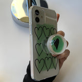 Green - Heart Christmas Phone Case Bead Tok Set 