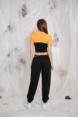 スリットネックレスクロップTシャツ / TOP(9326) Slit Necklace Crop Tee