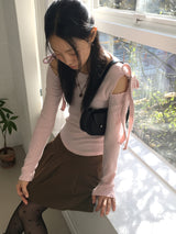 Belan golden pleated mini skirt