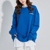 Oversize Back Line Sweat shirt Blue (6600736571510)
