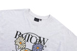 ラウンドフラワーTシャツ/ROUND FLOWER TEE SHIRT_LIGHT GREY