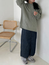 Modest indigo denim skirt