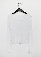 プリーツラッフルカーディガン/Pleated Ruffle Cardigan (4color)