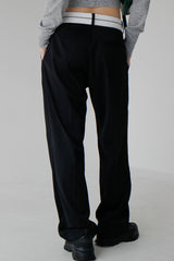 オビカラーマッチングロングスラックス / no.874 obi color matching long slacks (2color)